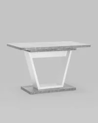 Большой обеденный стол Веcтор 120-160 Бетон-белый / Vector