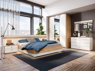 Шкаф двухстворчатый с декоративными накладками Фиджи ЛД 659.237.000 Дуб Золотой Белый