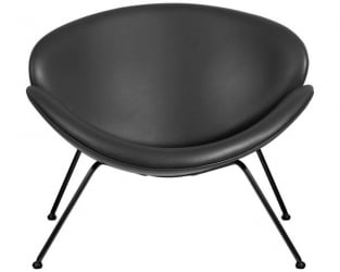 Кресло дизайнерское ДОБРИН ЕМИЛЙ (черный винил ЙП16, черное основания) 2 шт / DOBRIN EMILY YP16,