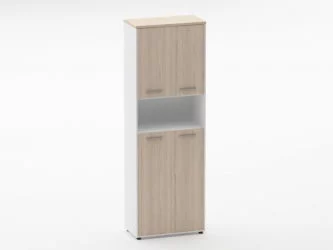 Шкаф 5 широкий закрытый, с нишей Дека 10.23.141 Туя/Белый / Deka