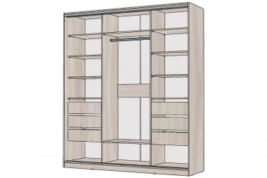 Шкаф-купе 3-х дверный Виктория 2000х584х2300, Ясень шимо светлый 20ДЛЗЛДЛЗЛДЛЗЛ-ЯЯПП-Яшс 310-3355