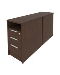 Тумба приставная двойная Метал Сйстем Б.ТП-2 Венге/Белый / Metal System