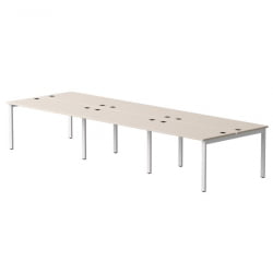 Бенч-система на 6 мест на металлокаркасе, опоры 45 гр Everprof EVO 254S016 (4140) Дуб Соната Белый