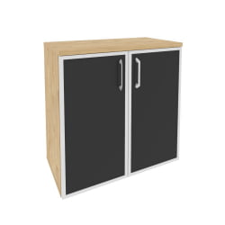 Шкаф низкий широкий ОНИКС О.СТ-3.2Р блаcк Тиквуд Светлый / ONIX O.ST-3.2R black