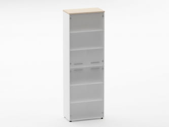 Шкаф 5 широкий закрытый, 4 стеклянные двери Deka 10.23.171 Туя/Белый