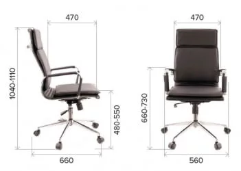 Кресло руководителя Nerey T экокожа Черный