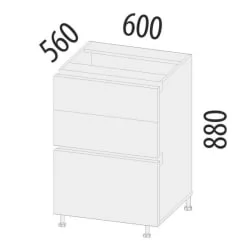 Напольный шкаф (3 ящика с системой плавного закрывания) Дакота 103.91