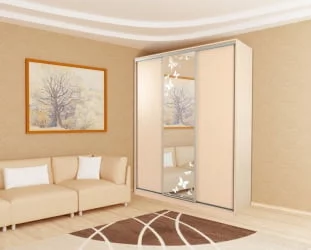 Шкаф-купе Бассо 1-600 бабочки Дуб млечный