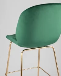 Стул барный Беетле Лите ПУ со спинкой Изумрудный / Beetle Lite PU