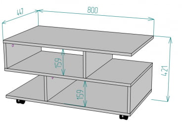 Стол журнальный TC21 421х800х447 (Белый)