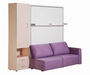 Шкаф-диван-кровать Смарт 1 3-в-1 левый 1400 Дуб молочный