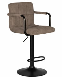 Стул барный DOBRIN KRUGER ARM BLACK (какао вельвет (LAR-E2041-05))