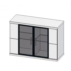 Шкаф для посуды в гостиную Корано Бм.Кор-05 Белый глянец