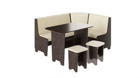 Кухонный уголок Техас Исп.1 Венге/Экокожа бежевая