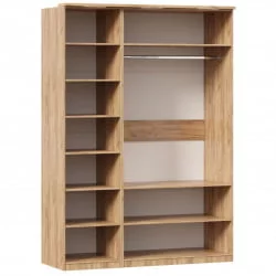 Шкаф трехстворчатый с декоративными накладками Фиджи 002 Дуб Золотой Белый