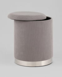 Пуф Эмили с ящиком серебро вельвет серый