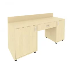 Стол с 2-мя тумбами и бортиком (левый) LIGHT С-СТ-170 Л Клен