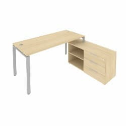 Рабочая станция на П-образном м/к с опорной тумбой правая Метал Сйстем Б.РС-СТС-2.4 Пр Акация/Серый / Metal System