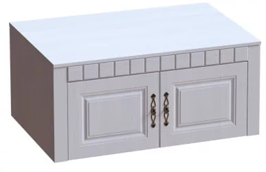 Антресоль 2-х дверная Прованс 02 Бодега белая Платина премиум