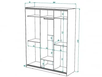 Белый шкаф-купе с зеркалом Виктория 1800х584х2300, Белый 18ДЗЗЗДЗЗЗДЗЗЗ-Б 310-1914