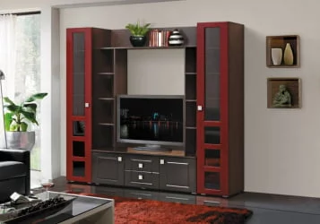 Набор мебели для гостиной Грация 7 МДФ глянец Венге/Галактика жемчуг/Галактика бронза