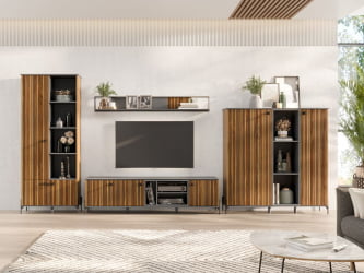 Гостиная Элиот №1 Оникс Серый/Орех фактурный