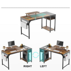Геймерский стол EUREKA ZX-SS140B-RWB с шириной 140 см Reclaimed Wood