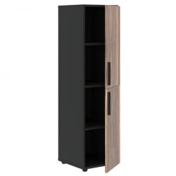 Шкаф-колонка с 2 глухими малыми дверьми (правый) VELION VENEER VRMCS 40.4 R Американский орех Яшма черная