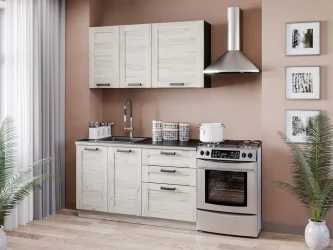 Тумба кухонная 800 с 3 ящиками ЛЮКС (4) Винченца ЛД 234.930.000.066 Тип 2 Черный Дуб Крафт белый