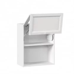 Шкаф кухонный 600 горизонтальный с 2 складными дверями комбинированный со стеклом Джулия ЛД 284.970.000.041 Белый