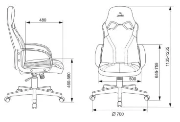 Геймерское кресло Бюрократ ZOMBIE RUNNER Черный-синий