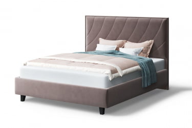 Кровать СОФИЯ 2000*1600мм (на опорах), велюр Бренди лайт 05 (кофе), (б/основания, б/матраса)