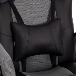 Кресло DRIVER (22) кож/зам/ткань, черный/серый, 36-6/TW-12