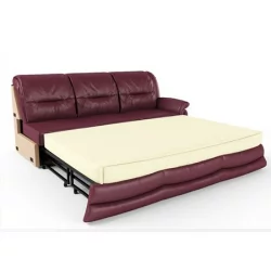 Секция трехместная раскладная с левым подлокотником Вавилон 3БР Красно-коричневая (экокожа)