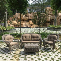 Плетеный комплект для отдыха ЛВ-520ББ Беиге/Беиге / LV-520BB Beige/Beige