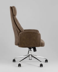 Кресло офисное TopChairs Neoma коричневый экокожа ткань