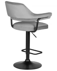 Стул барный ДОБРИН CХАРЛЙ БЛАCК (серый велюр (МДЖ9-75)) 2 шт / DOBRIN CHARLY BLACK (MJ9-75))