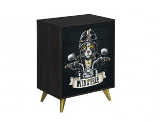 Комод Фьюжн КМ-001 АРТ Угольный камень/BIKER CAT