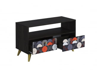 ТВ тумба ТМ-005 АРТ Угольный камень/VINIL