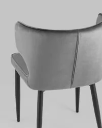 Стул Матео черные ножки велюр Серый