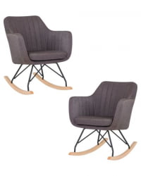 Набор 2 шт Кресло-качалка ДОБРИН КИАРА (серая ткань (ЛАР-106Д-26)) 2 шт / DOBRIN KIARA (LAR-106D-26))