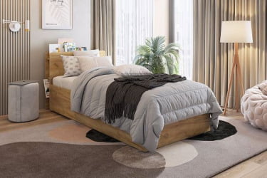 Кровать с основанием Юниор ZO.SMU-02 белое дерево