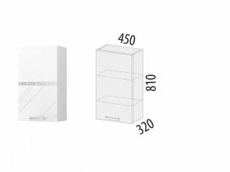 Шкаф кухонный (лев/прав) Бьянка 102.22