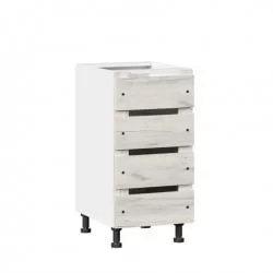 Тумба кухонная 400 с 3 ящиками ЛЮКС (4) Винченца ЛД 234.880.000.015 Тип 2 Белый Дуб Крафт белый