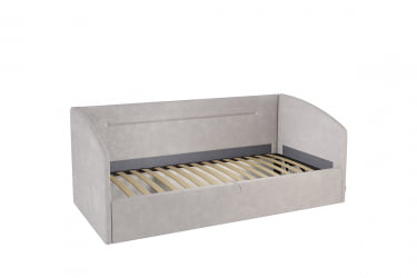 Односпальная кровать с подъемным механизмом Альба (Софа) КМ.S-16 галька (велюр)