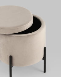 Пуф Грейс с ящиком велюр Серо-бежевый