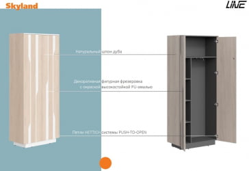 Шкаф средний Line СФ-574201 Дуб светлый Белый