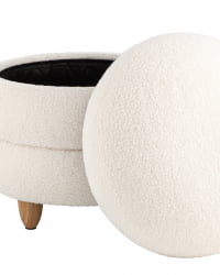 Пуф с ящиком Винни L Тедди белый