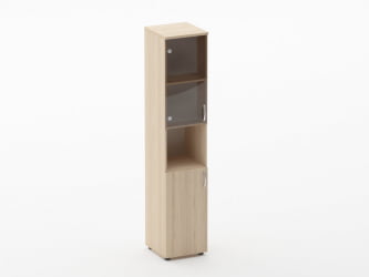 Шкаф высокий со стеклом и нишей Glassy 6.19.14Л Туя