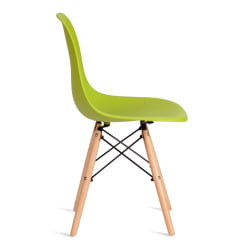 Стул CINDY (EAMES) (mod. 1801) дерево бук/металл/сиденье пластик, 45x51x82 см, Olive (оливковый)